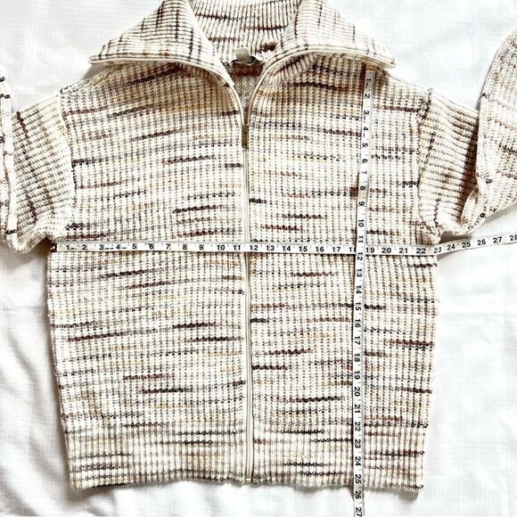 Christopher & Banks Space Dyed Shaker Stitch Zip Front Cardigan Sweater Size XL - Picture 15 of 15